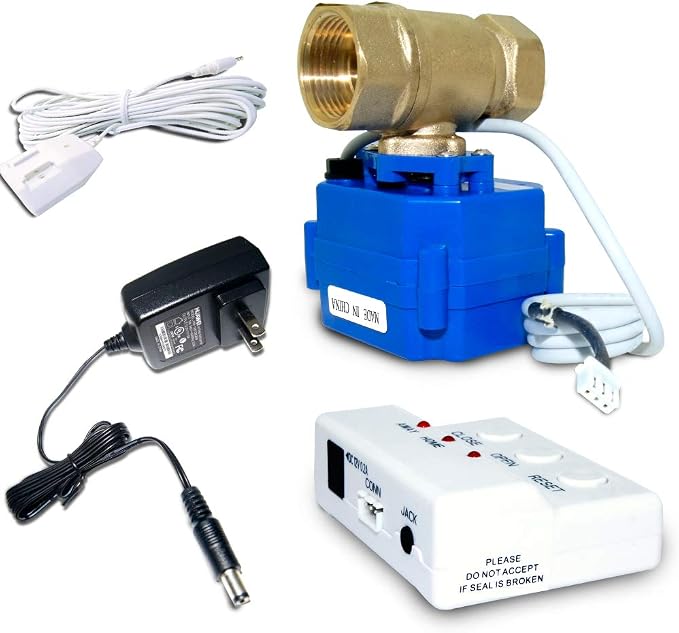 E-SDS Water Leak Detector with Shutoff Valve, Sensors and Sounds Alarm | by E-SDS