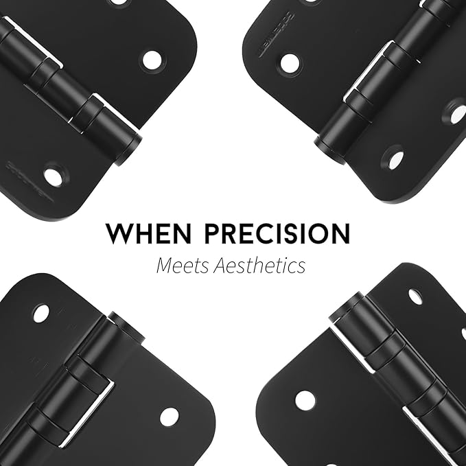 goldenwarm 3 Pack 4'' Black Ball Bearing Door Hinges – Heavy Duty Stainless - Image 4