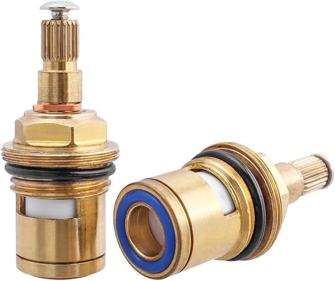 Wolfride 2Pcs Faucet Cartridge Replacement, 20 Teeth G1/2" Brass Ceramic Stem - Image 9