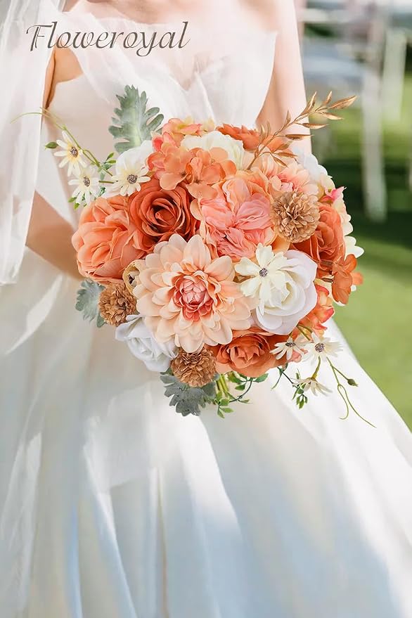 Artificial Flowers Combo Champagne Flowers Mix Silk Flowers Dahlia Roses - Image 7