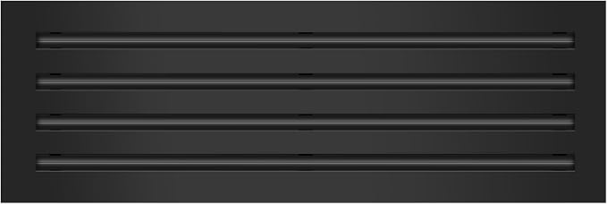 BUILDMART - 24x8 Modern AC Vent Cover - Decorative Black Aluminum Air Vent - by TexasBuildmart