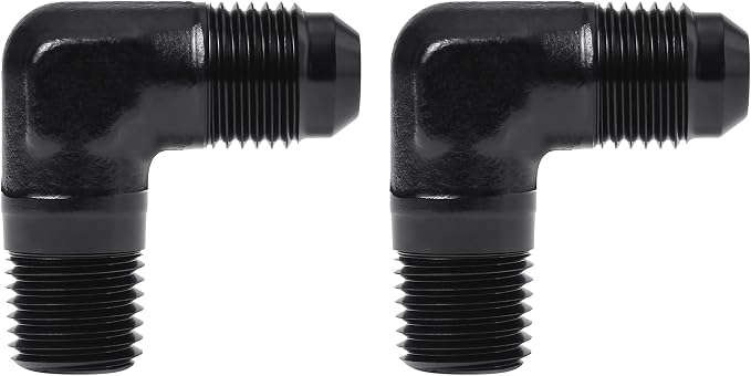 EVIL ENERGY 6AN to 1/4" NPT Male 90 Degree Fitting Adapter Aluminum 2PCS by EVILENERGY