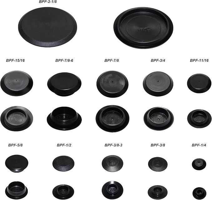60pcs Flush Mount Black Hole Plug Assortment - Image 3