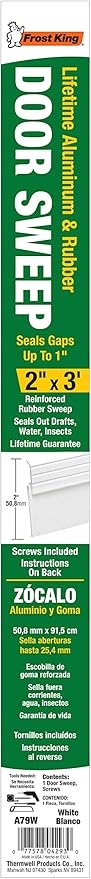 Frost King A79WHA Premium Aluminum and Reinforced Rubber Door Sweep 2-Inch by - Image 2
