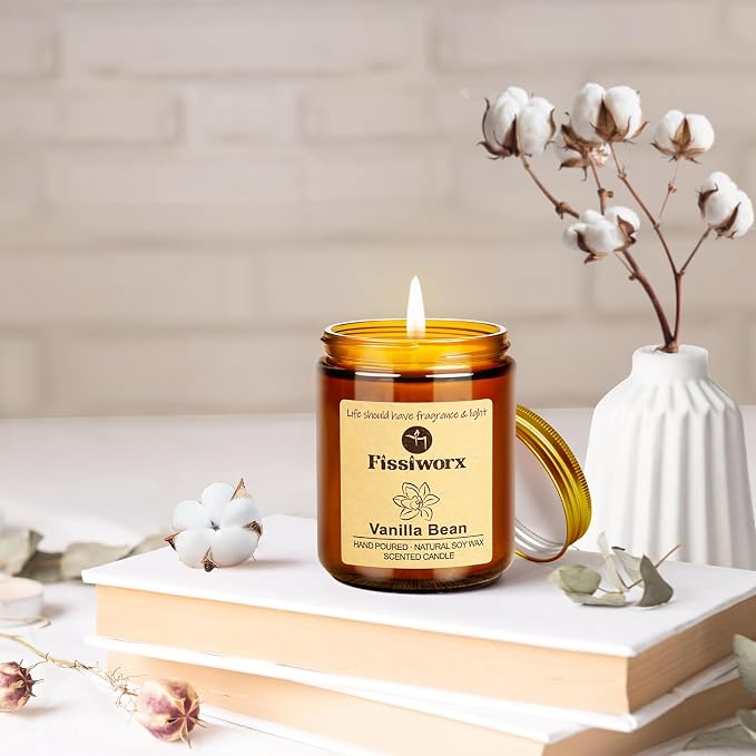 Vanilla Scented Candle Set 2 Pack, Candle - Image 9