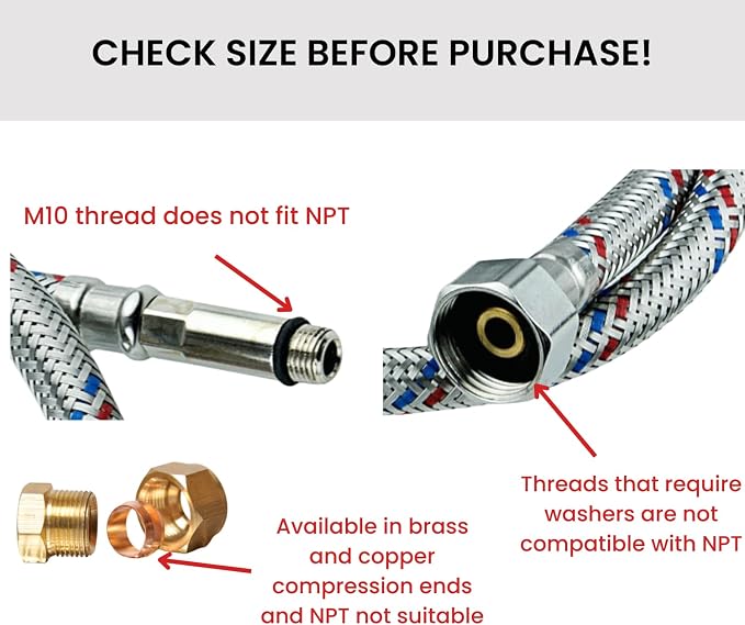 1/4" NPT Male to 1/4" NPT Female |, Brass Reducer Adapter Extension Pipe - Image 4