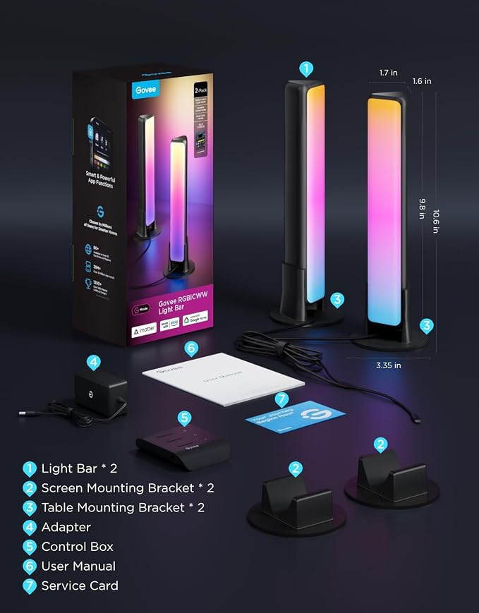 Govee Smart Light Bar, RGBICWW TV Lights - Image 9