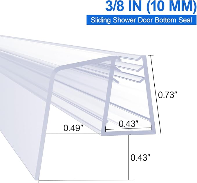 Yecaye 3 Pack 3/8" x 39" Sliding Shower Door Bottom Seal, Shower Door Sweep | - Image 2