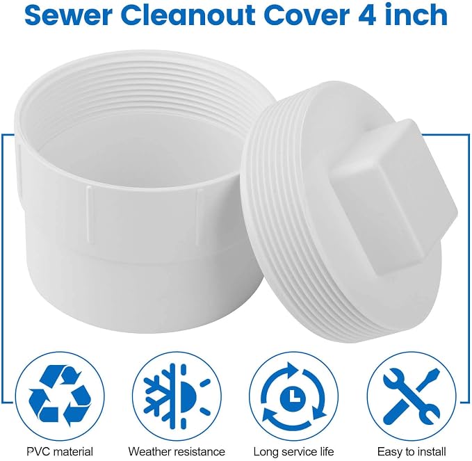 4" PVC Sewer Cleanout Adapter - Image 3