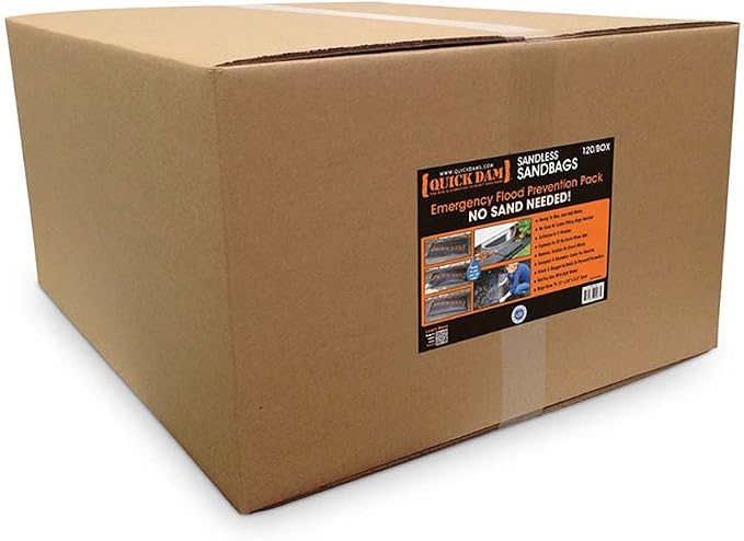 Quick Dam QD1224-120 Water-Activated Sandless Sandbags, 120 Pack, 120 Pack by QuickDam