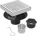 6 Inch Brushed Nickel Square Shower Drain by MERRYDO
