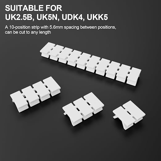 20Pcs ZB6 Blank Terminal Marker Strip, DIN Rail Terminal Block Mark Labels | - Image 3