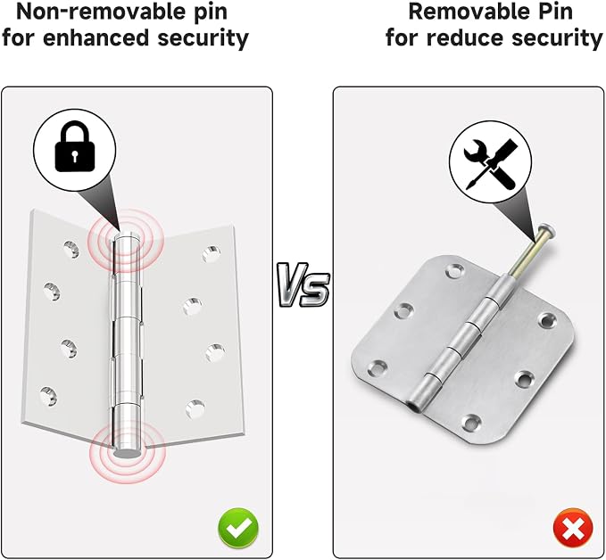 Bartuda Stainless Steel Ball Bearing Door Hinges, 4 Inch 3mm Thick, 3 Pack | - Image 4