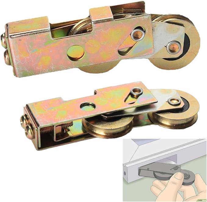 2 Pack Sliding Patio Door 1-1/4 Inch Tandem Roller Assembly, Steel Ball Wheel - Image 6