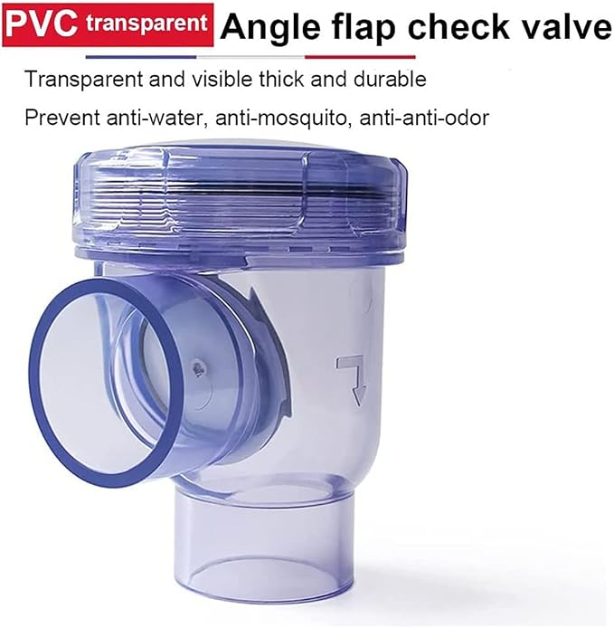 PVC Angle Flap Check Valve, ID 50mm Transparent Anti-backflow Check Valve - Image 4