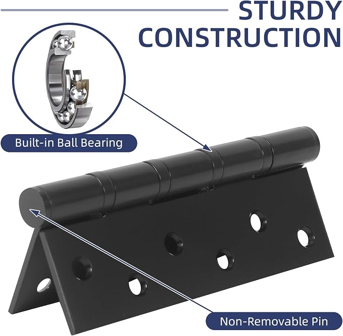 6 Pack Ball Bearing Door Hinges - Image 4