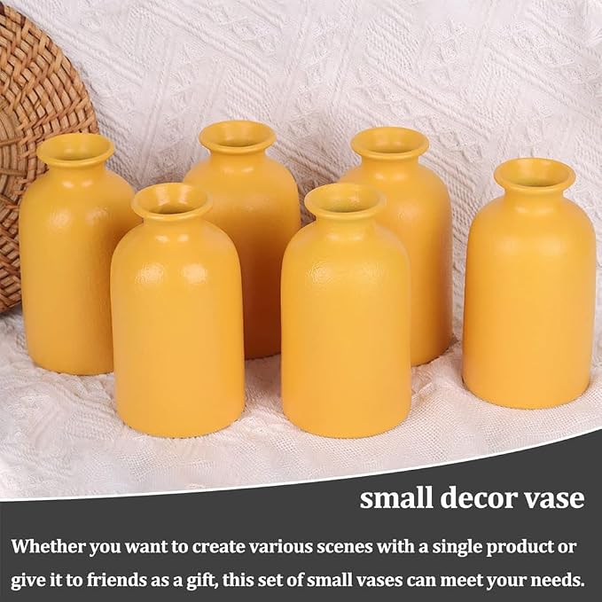 Yellow Bud Vases Set of 6 - Image 3