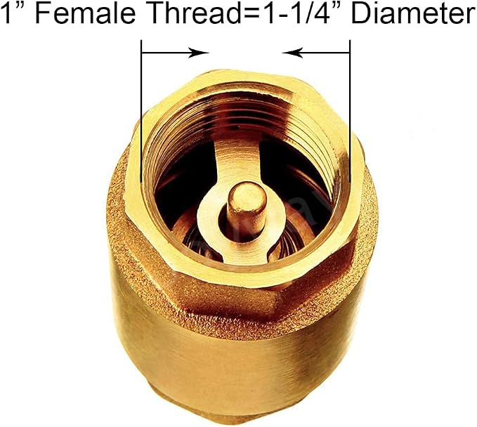 Joywayus 2 Pack Brass Check Valve 1" NPT Female Thread | One Way Backflow - Image 2