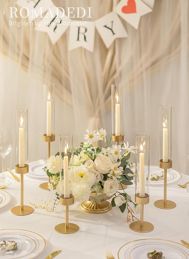 Romadedi Glass Hurricane Candle Holders - Image 3