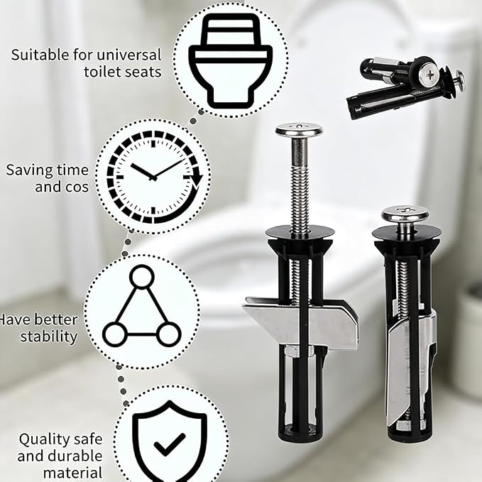 2027 New Toilet Seat Bolts, Heavy Duty Toilet Seat Fastener Bolt Kit - Image 4