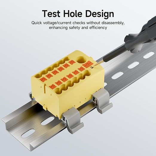 4Pcs KV225G DIN Rail Terminal Blocks, 6-Pole 1 in 12 Out Push-in | 6-Pole 1 in - Image 6