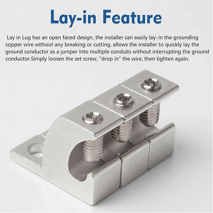 6Pcs Grounding Lug Aluminum Lay in Connector Grounding Posts Ground Wire Clamp - Image 5