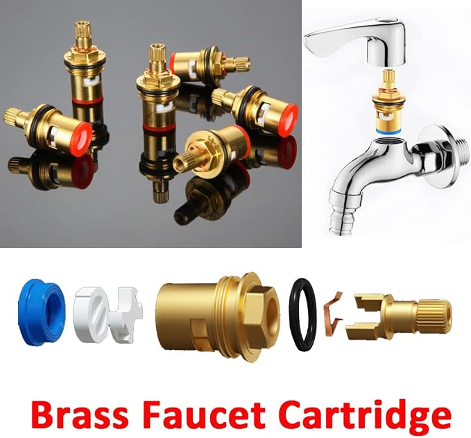 Brass Ceramic Cartridge, G1/2" Tap Ceramic Stem Cartridges Replacement - Image 5