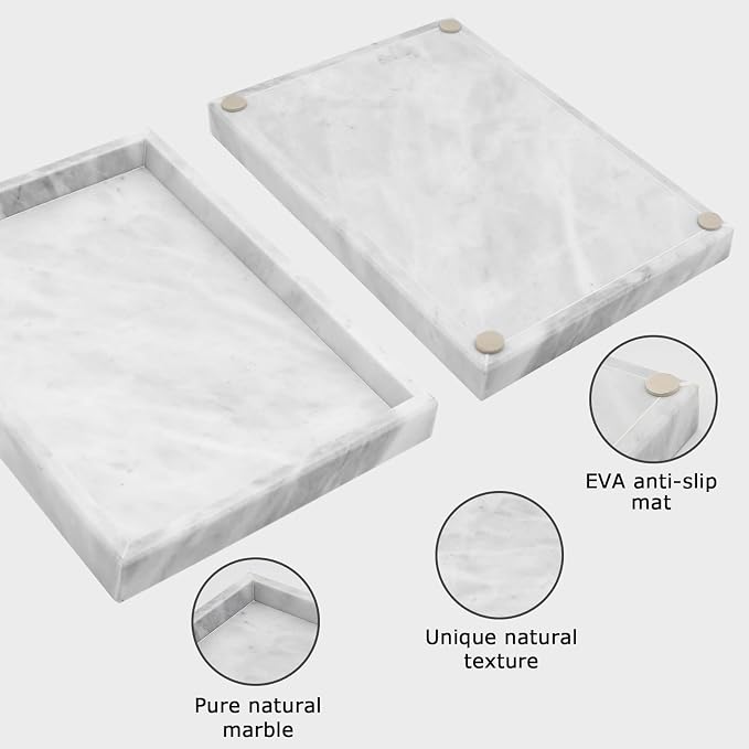 Marble Bathroom Tray, Pure Natural Marble Vanity Tray | marble tray - Image 2