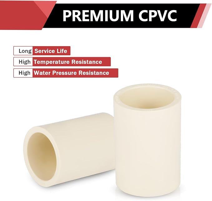 30 Pack EFIELD CPVC Coupling Adapter Fittings, 3/4" Slip x 3/4" Slip | Socket - Image 5
