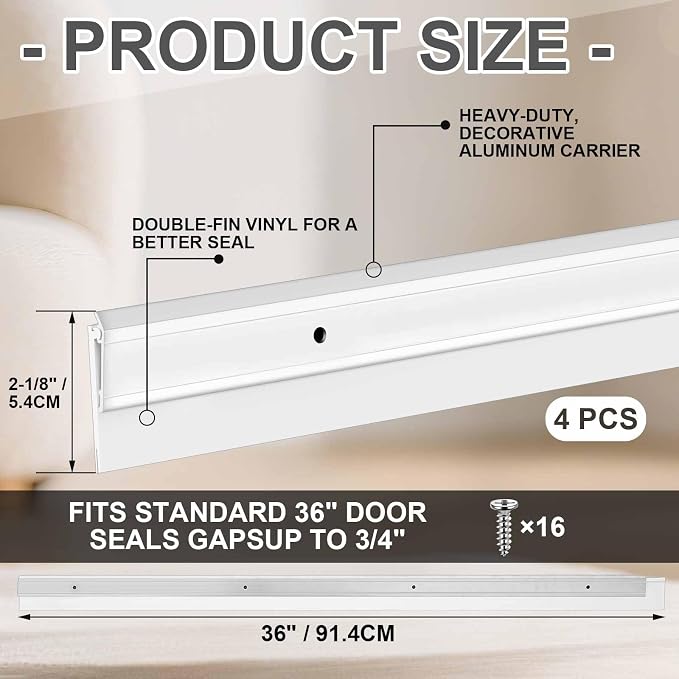 FoldTier 4 Pcs Slotted Door Sweep - Image 2