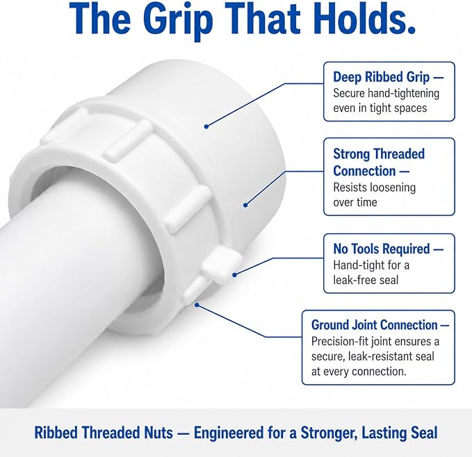 1-1/4 Inch P-Trap Kit, Polypropylene Tubular - Image 3