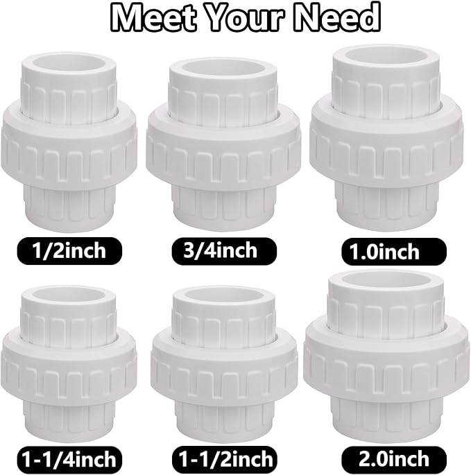 3/4" PVC Union Coupling Pipe Fitting PVC Adapter Schedule 40, EPDM O-Ring - Image 7