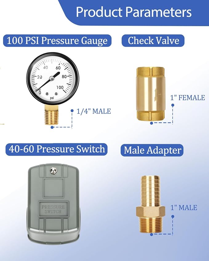1"x 11" Well Pressure Tank Tee Kit - Image 5