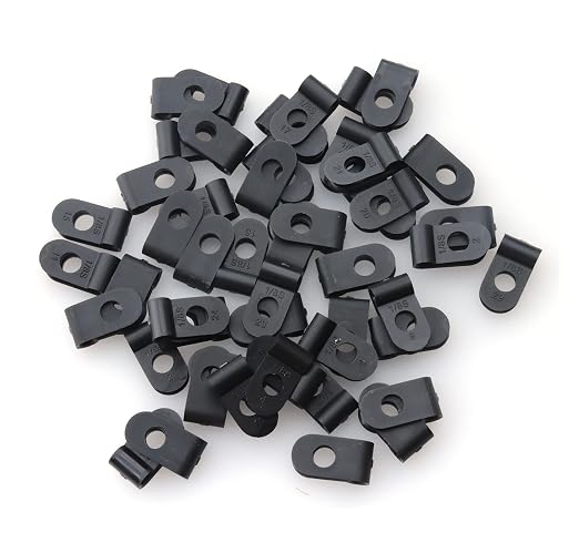 SOWAKA 50 Pcs Cable Clamp Black R Type Nylon Screw Mounting Cable | Cable by sowaka