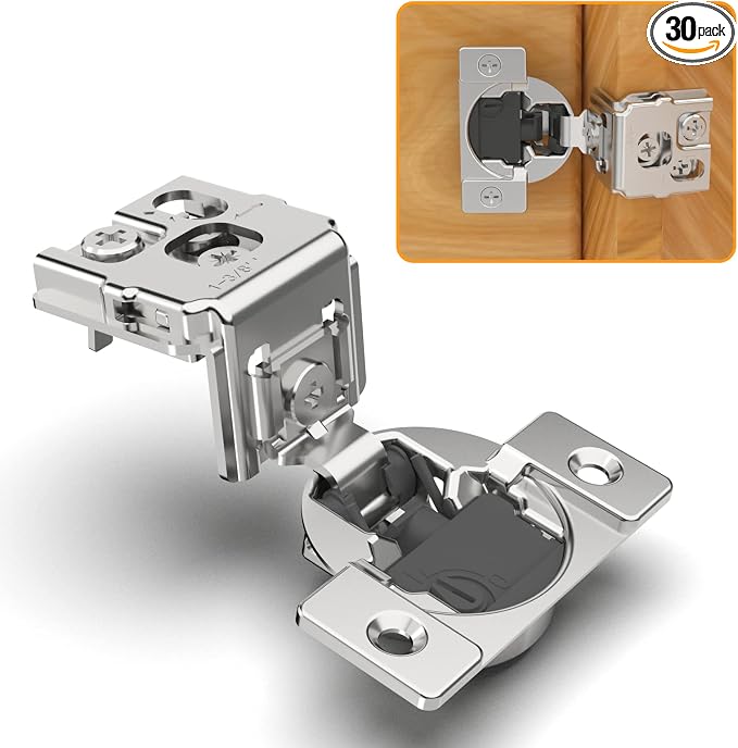 30 Pack 1-3/8" Overlay 4D Soft Close Concealed Hinges by CHIBERY-US