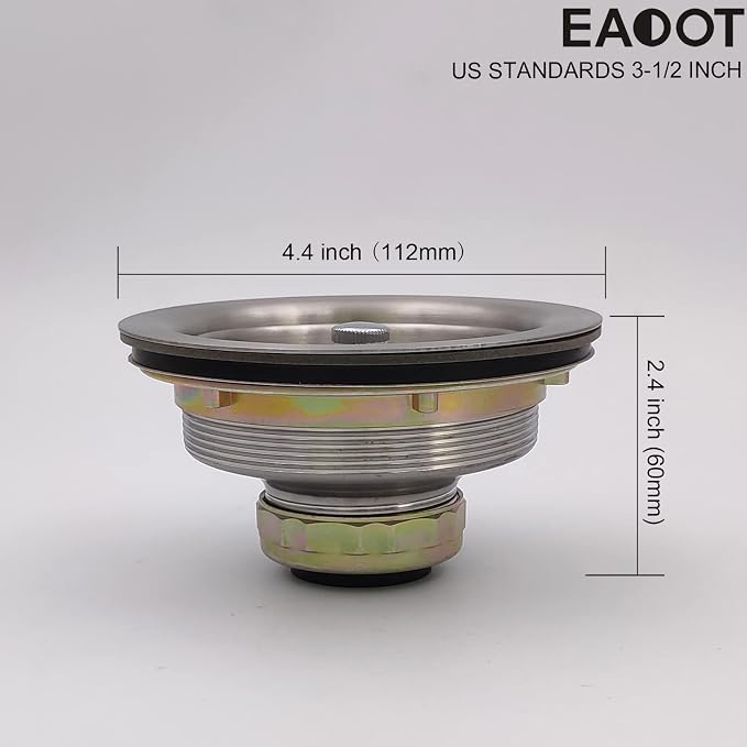 EADOT 3.5 Inch Nickel Sink Drain Assembly - Image 6