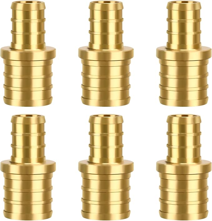 6 Pack 3/4" × 1/2" Brass PEX straight Coupling Fittings | by PXZBLG