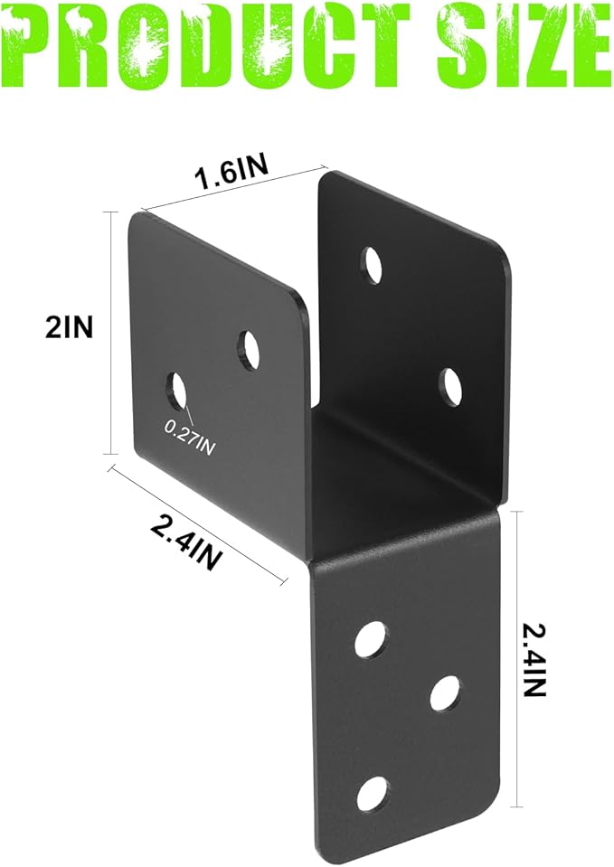 4 Pcs Post Caps Tie Bracket for 2x4 2x6 Post, Roof Tie Header Hanger for - Image 3