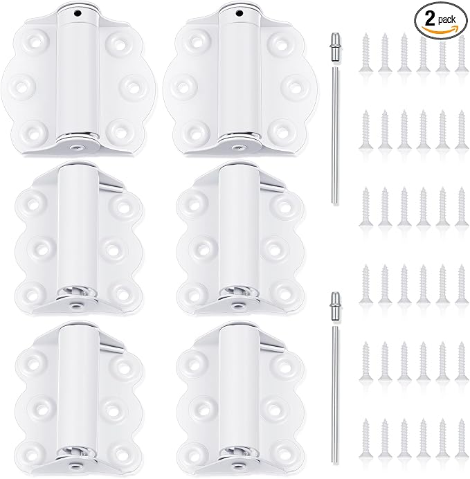 Zonon 6 Pack White Self Closing Screen Door Hinge 2 3/4" Heavy Duty Steel by Zonon