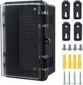 Junction Box, Hinged Black Clear Cover IP67 Waterproof ABS Project Box by Otdorpatio