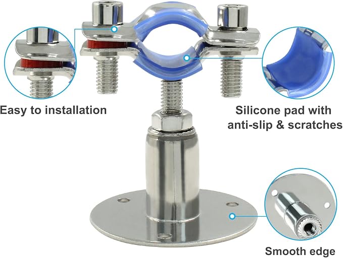 2PCS Wall Mount Ceiling Mount Pipe, - Image 3