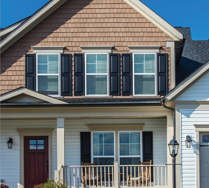 Homeside Raised Panel Vinyl Shutter 1 Pair 14-1/2in. x 55in. 033 Blue - Image 5