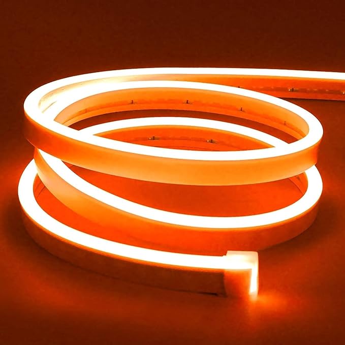 Lamomo LED Neon Lights, 16.4ft Orange Halloween Decorations 0.39In/Cut Rope by Lamomo