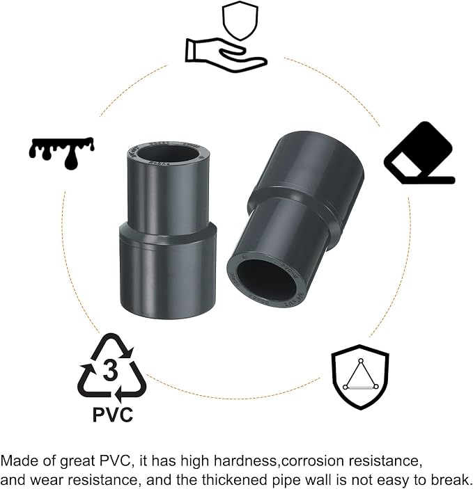 HARFINGTON PVC Reducing Coupling 3/4 x 1/2" Increaser/Reducer Coupling Pipe - Image 6