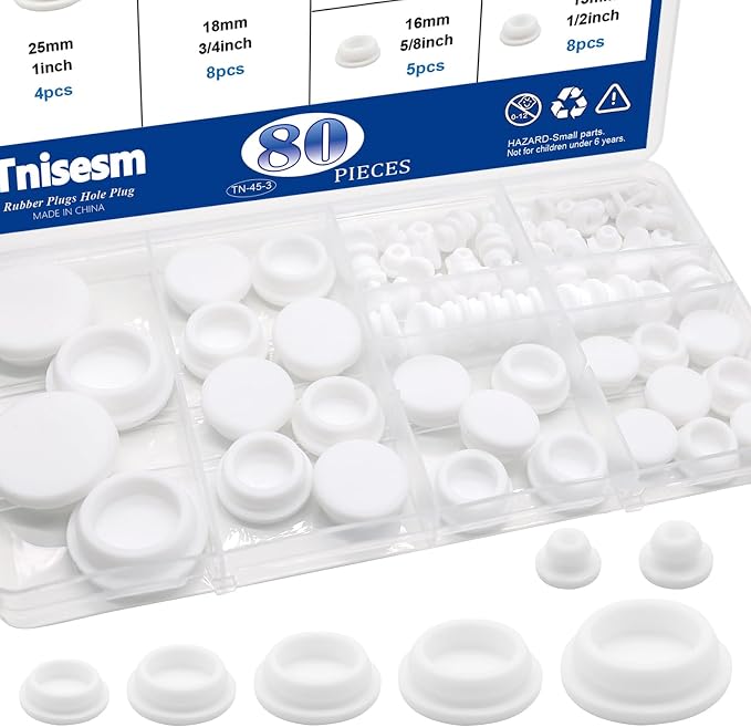 Tnisesm 80PCS Silicone Plug Rubber Plugs by Tnisesm