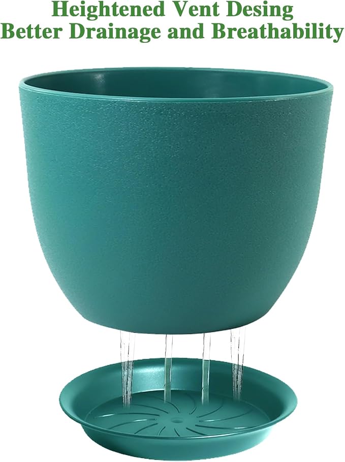 UOUZ 12inch Large Plant Pot, Modern Plastic Planter - Image 3