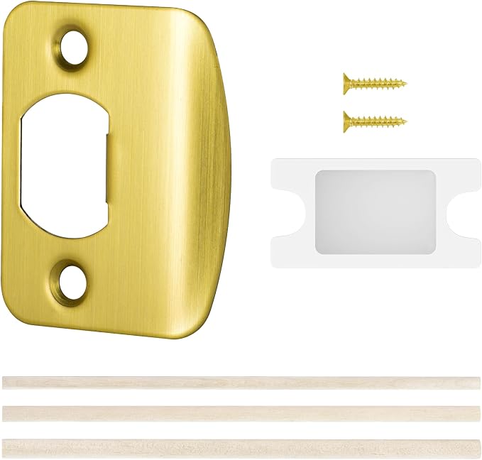 Door Strike Plate 2-1/4"x1-3/4", Universal Door Latch Plates Round Corner | by BonKuDoo