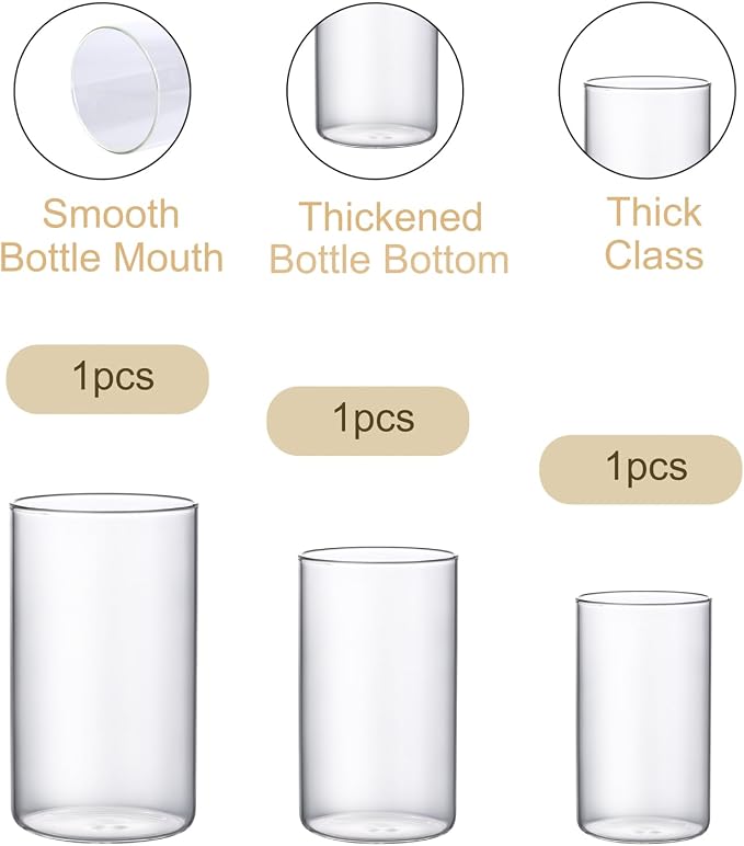 PHOSPHOR Hurricane Candle HoldersFor Pillar Candle Clear Glass Cylinder - Image 7