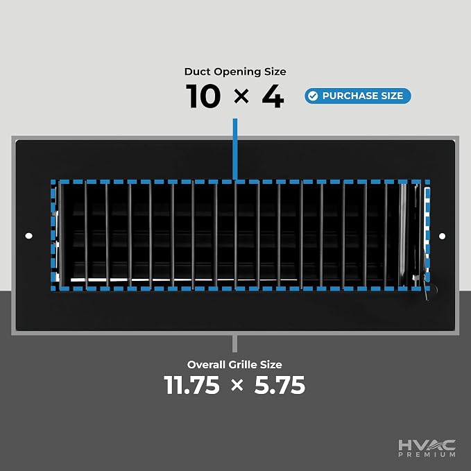 10" X 4" Adjustable AIR Supply Diffuser - Image 3