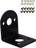 Black 25mm DC Gear Motors Mounting Bracket, Iron Anti-Rust Gearbox L-Shape by Greartisan